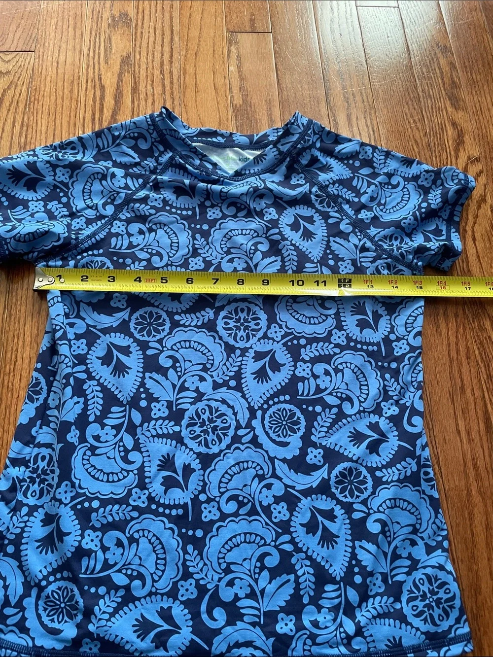 Garnet Hill Blue Paisley Print Rashguard Kid's Sz 14